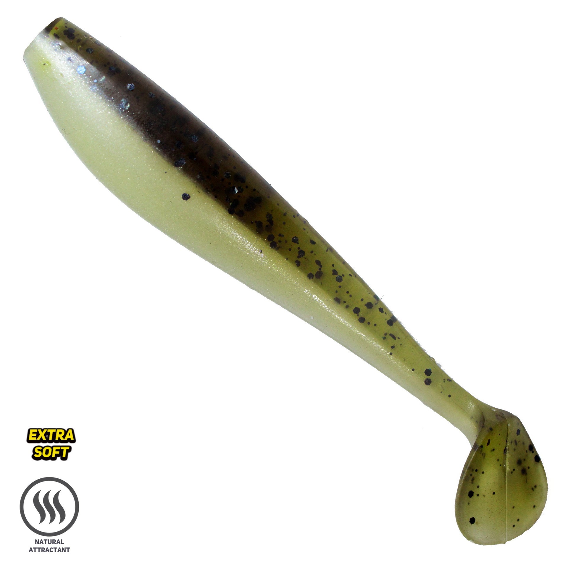bara magic fishing lure FISH MAGNET BARABASHKA Double Color Soft Scented – Fish Magnet Lures pond Magic is specialized Fresh Water Aluminum Injection Soft Plastic Color:Natural Shad